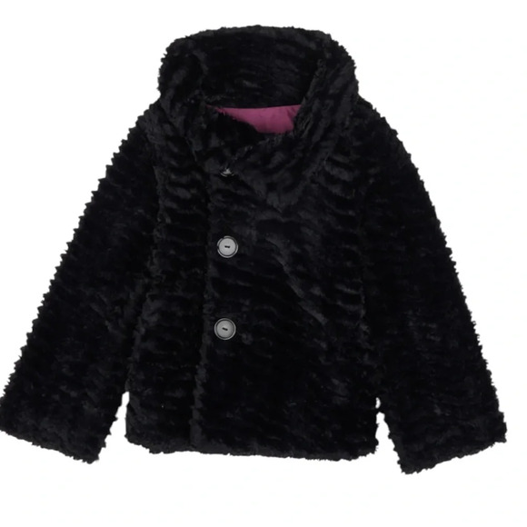 Patagonia Girls' Pelage Jacket Black Faux Fur Size 8 - Picture 1 of 8
